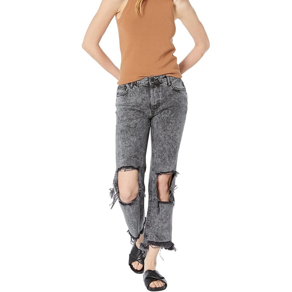 Free People Maggie Distressed Straight Leg Jeans